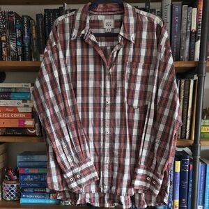 BDG Red and White Plaid Women's Button Down Shirt